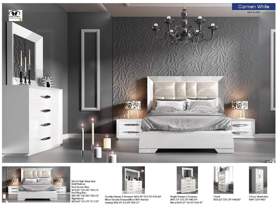 Carmen Bedroom White Set - Gate Furniture