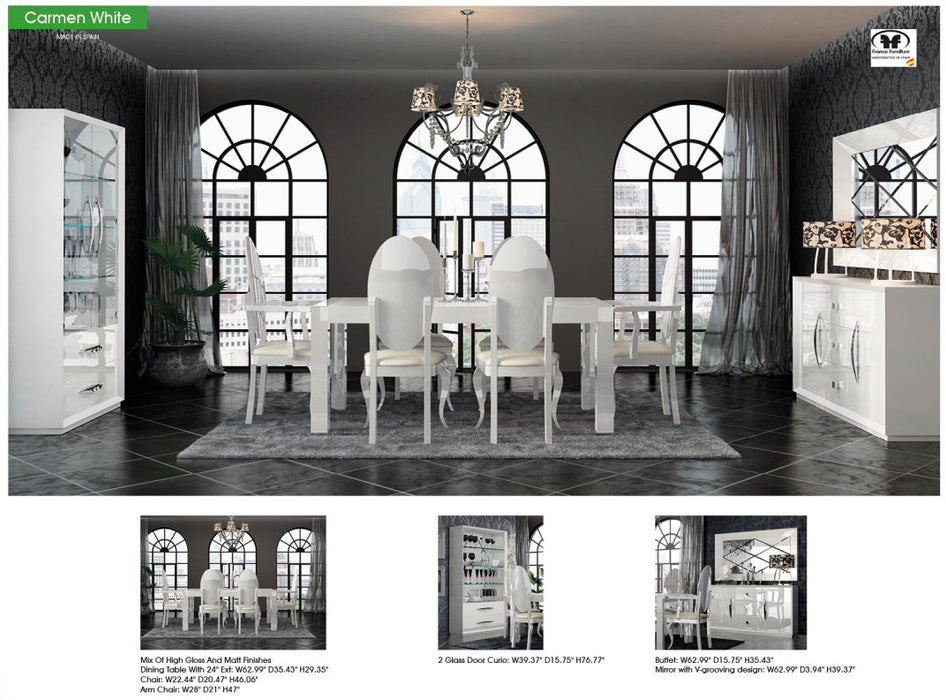 Carmen White Dining Room Set - Gate Furniture