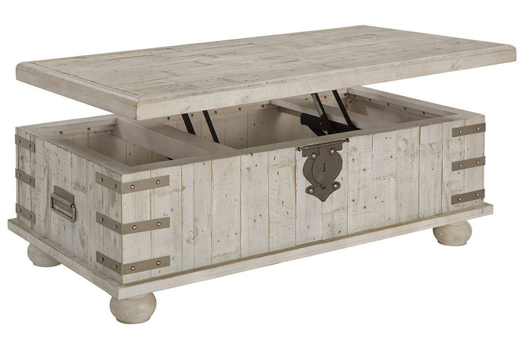 Carynhurst White Wash Gray Coffee Table with Lift Top - T757-9 - Gate Furniture