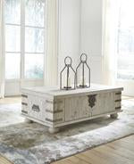 Carynhurst White Wash Gray Coffee Table with Lift Top - T757-9 - Gate Furniture