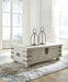 Carynhurst White Wash Gray Coffee Table with Lift Top - T757-9 - Gate Furniture