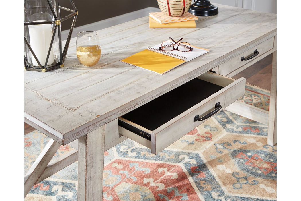 Carynhurst Whitewash 60" Home Office Desk - H755-44 - Gate Furniture