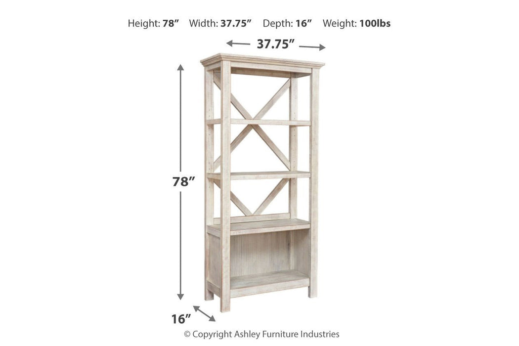 Carynhurst Whitewash 75" Bookcase - H755-17 - Gate Furniture