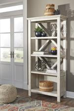 Carynhurst Whitewash 75" Bookcase - H755-17 - Gate Furniture