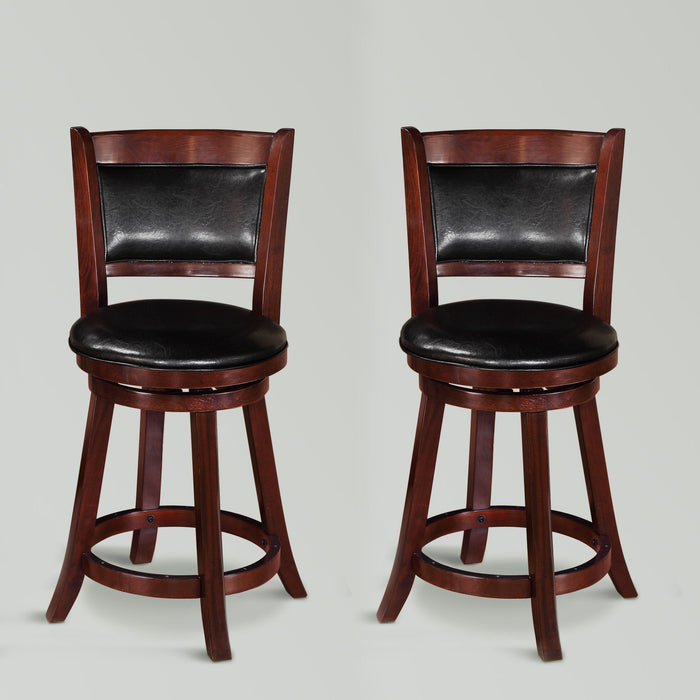 Cecil 24" Cherry Swivel Pub Stool, Set of 2 - 2798C-24 - Gate Furniture