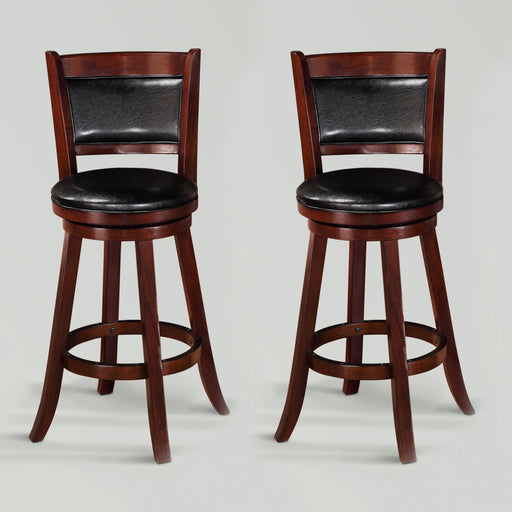 Cecil 29" Cherry Swivel Bar Stool, Set of 2 - 2998C-29 - Gate Furniture