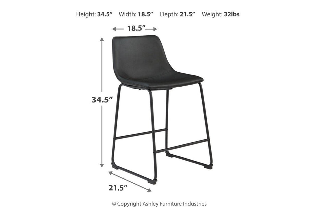 Centiar Black Counter Height Bar Stool - D372-624 - Gate Furniture
