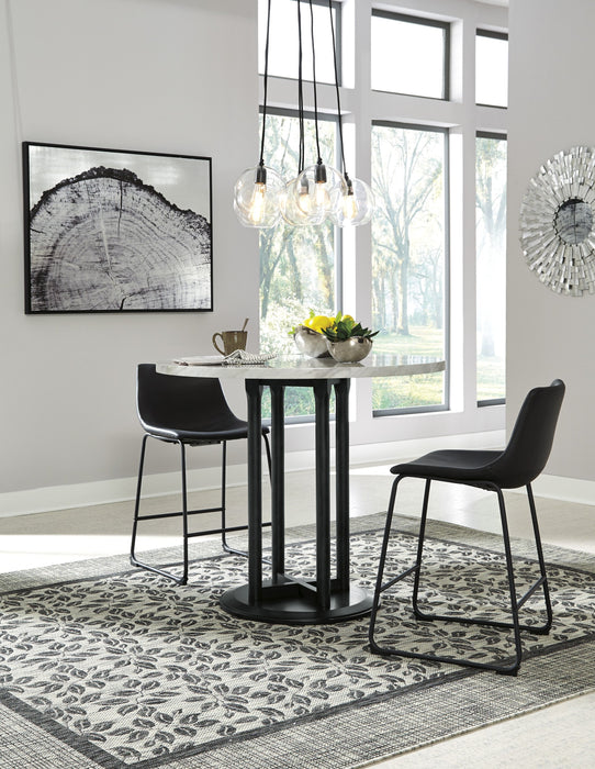 Centiar Black-White Counter Height Set - Gate Furniture