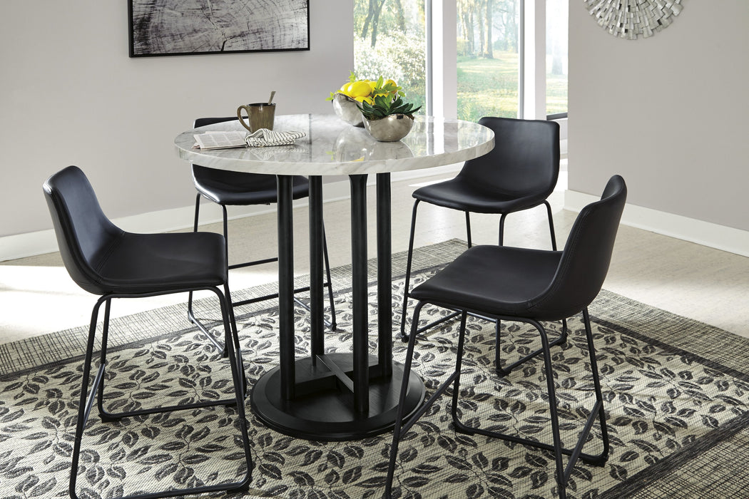 Centiar Black-White Counter Height Set - Gate Furniture