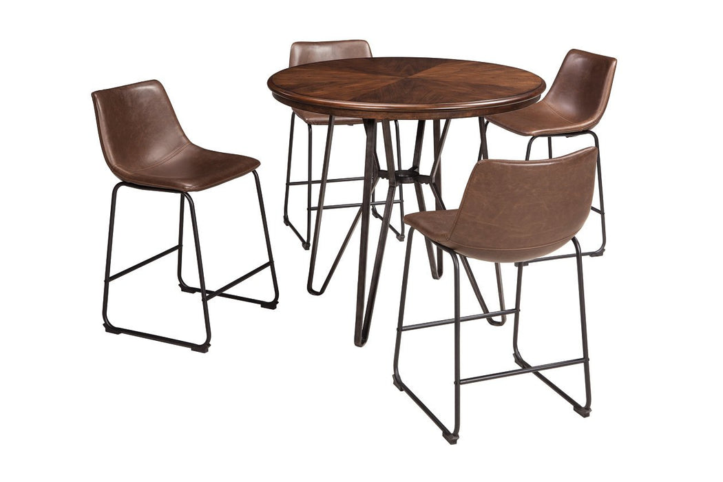 Centiar Brown Counter Height Bar Stool (Set of 2) - D372-124 - Gate Furniture