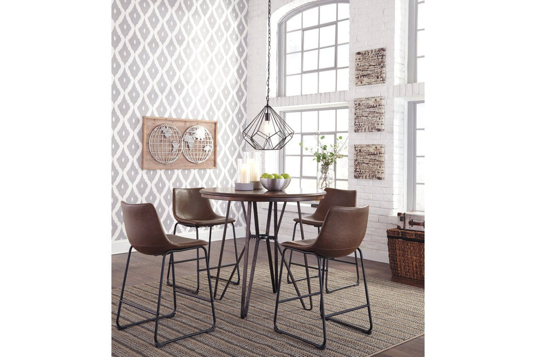 Centiar Brown Counter Height Bar Stool (Set of 2) - D372-124 - Gate Furniture