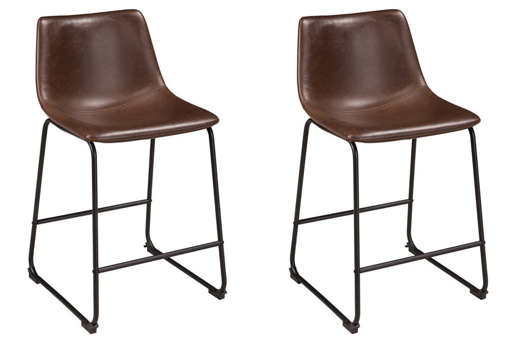 Centiar Brown Counter Height Bar Stool (Set of 2) - D372-124 - Gate Furniture