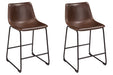 Centiar Brown Counter Height Bar Stool (Set of 2) - D372-124 - Gate Furniture