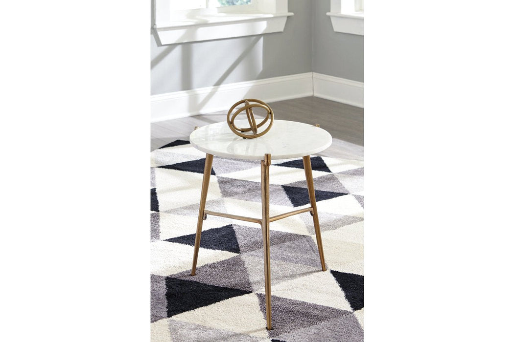 Chadton White/Gold Finish Accent Table - A4000004 - Gate Furniture