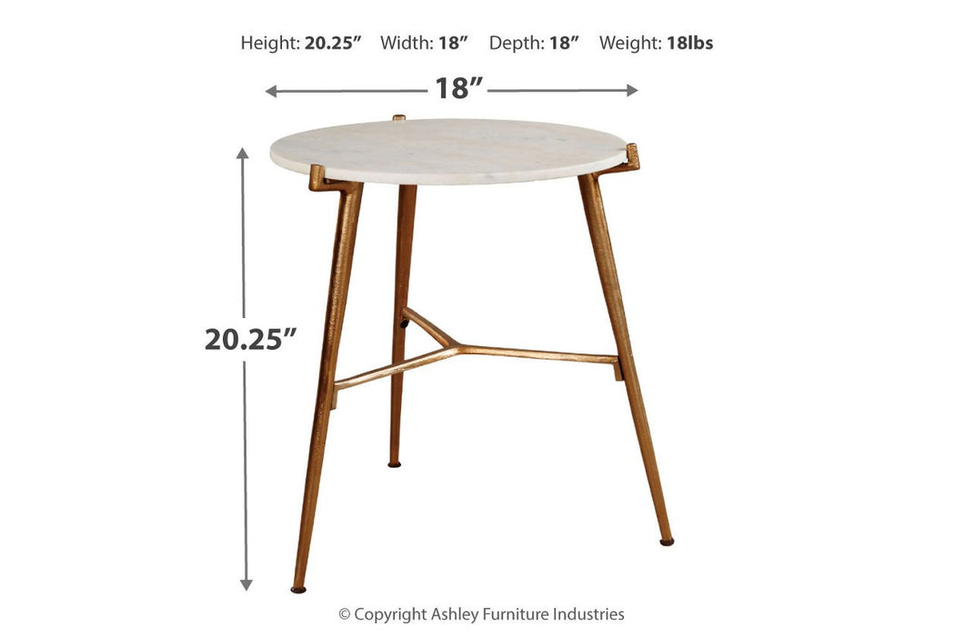Chadton White/Gold Finish Accent Table - A4000004 - Gate Furniture