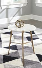 Chadton White/Gold Finish Accent Table - A4000004 - Gate Furniture