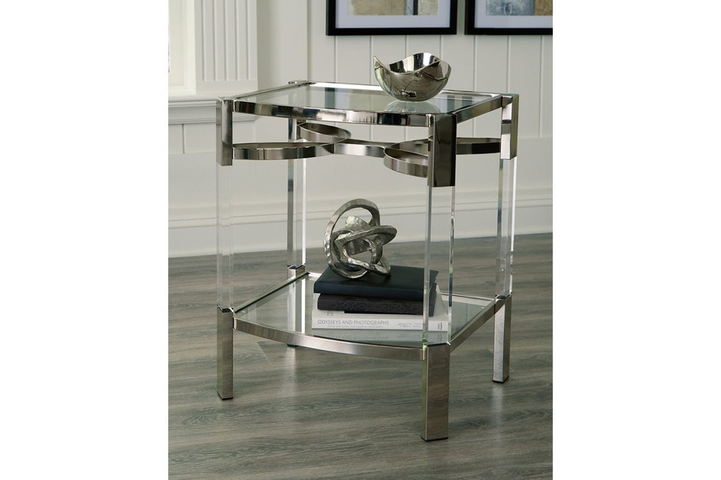 Chaseton Clear/Silver Finish Accent Table - A4000334 - Gate Furniture