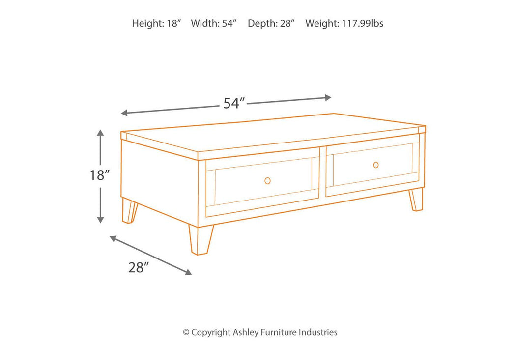 Chazney Rustic Brown Coffee Table with Lift Top - T904-9 - Gate Furniture