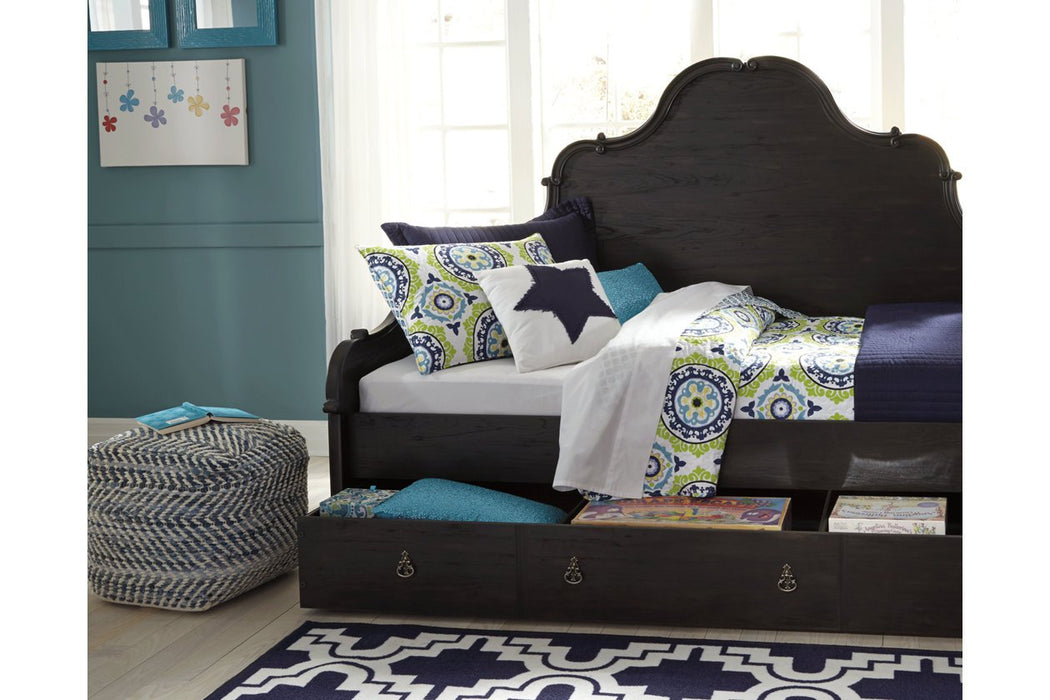 Chevron Blue Pouf - A1000445 - Gate Furniture