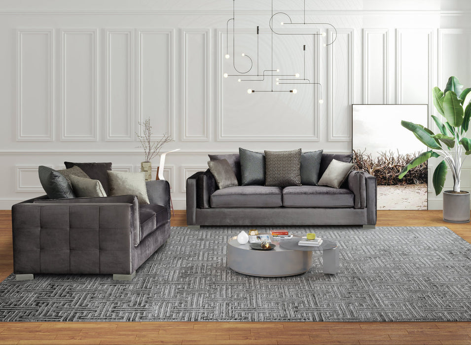Clara Gray Velvet Sofa & Loveseat - Gate Furniture