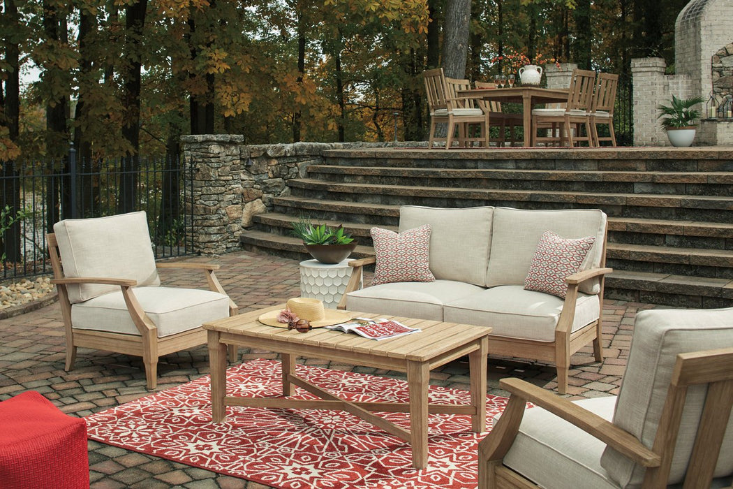 Clare View Beige Loveseat with Cushion - P801-835 - Gate Furniture