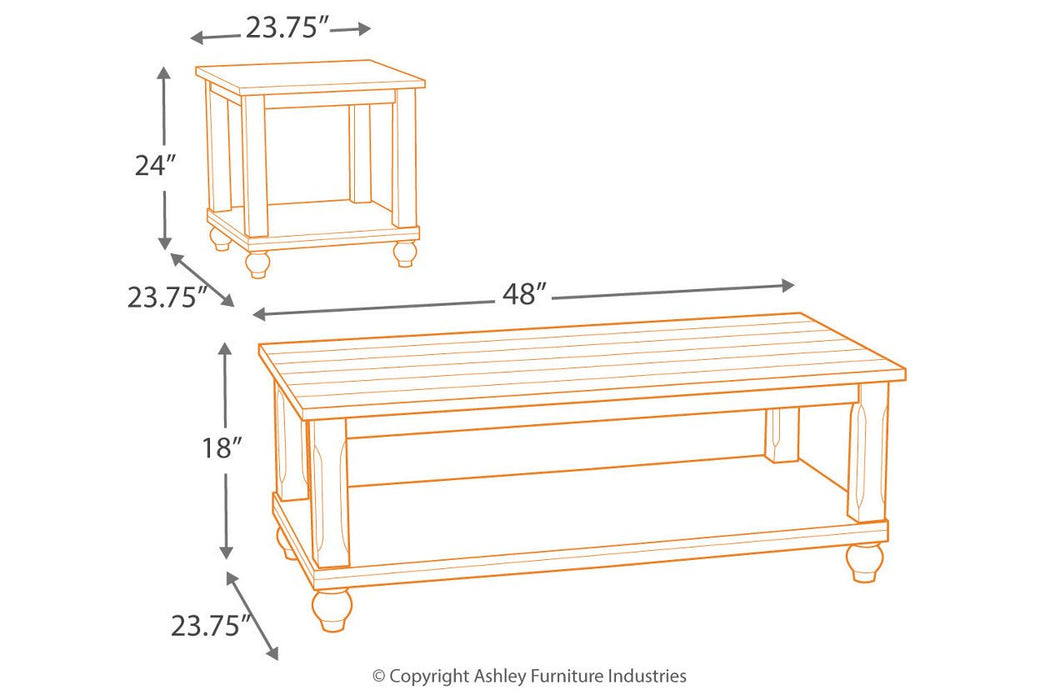 Cloudhurst White Table (Set of 3) - T488-13 - Gate Furniture