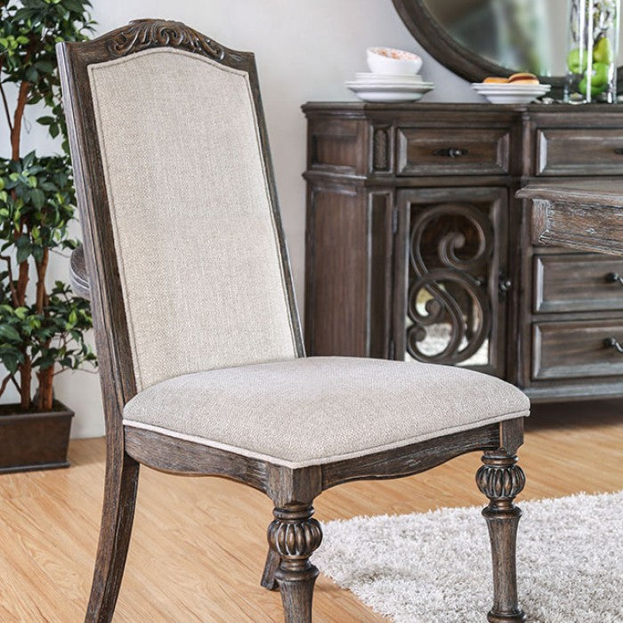 ARCADIA Rustic Natural/Ivory Round Dining Room Set