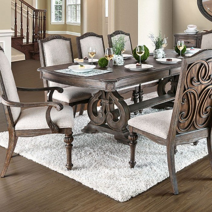 ARCADIA Rustic Natural/Ivory Dining Room Set