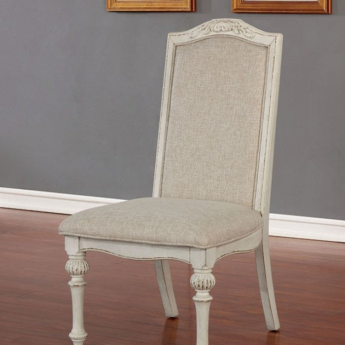 ARCADIA Antique White Round Dining Room Set
