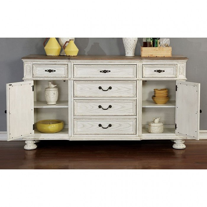 ARCADIA Antique White Dining Room Set