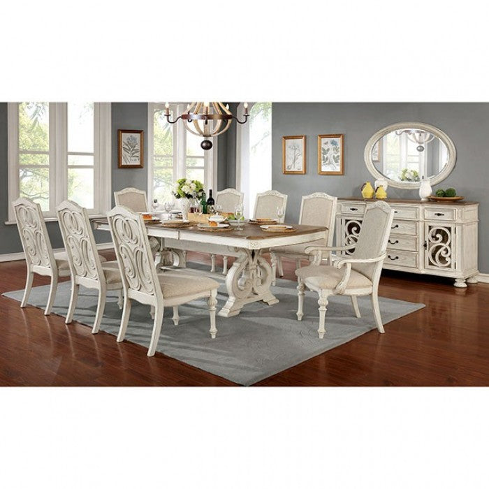 ARCADIA Antique White Dining Room Set