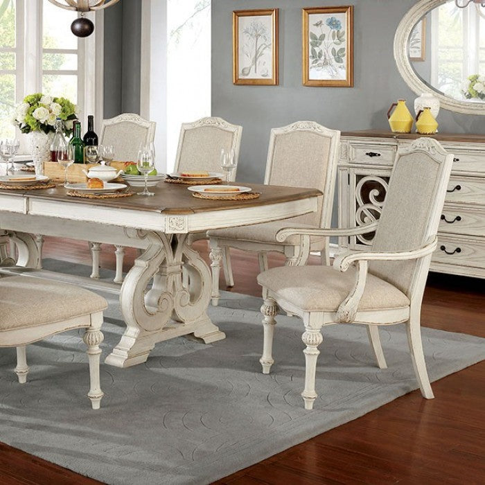 ARCADIA Antique White Dining Room Set