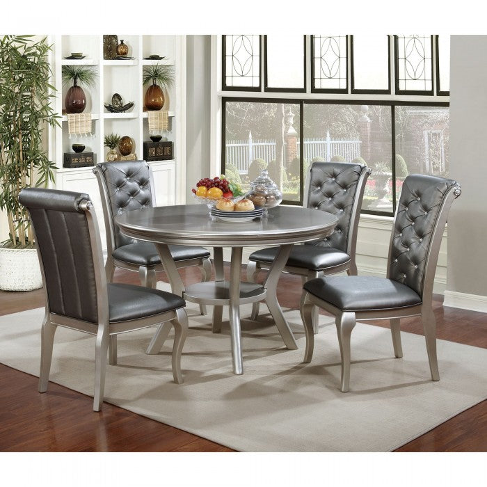 AMINA Champagne Round Dining Room Set