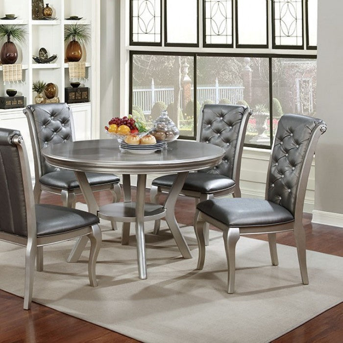 AMINA Champagne Round Dining Room Set