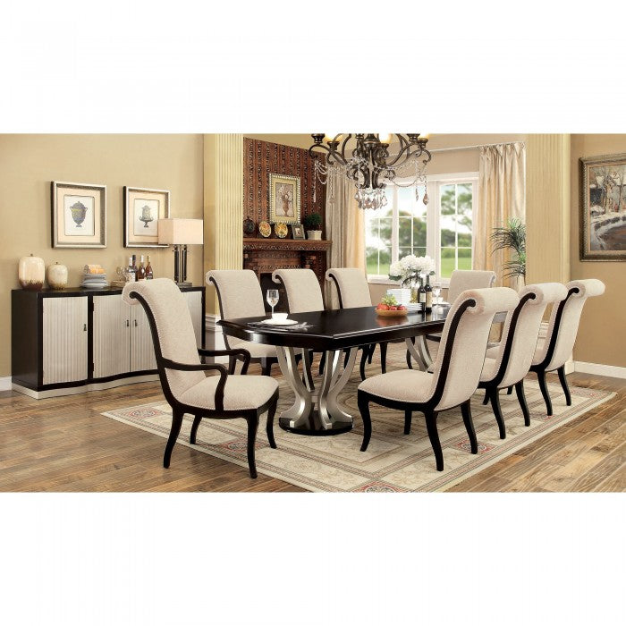 ORNETTE Espresso/Beige Dining Room Set