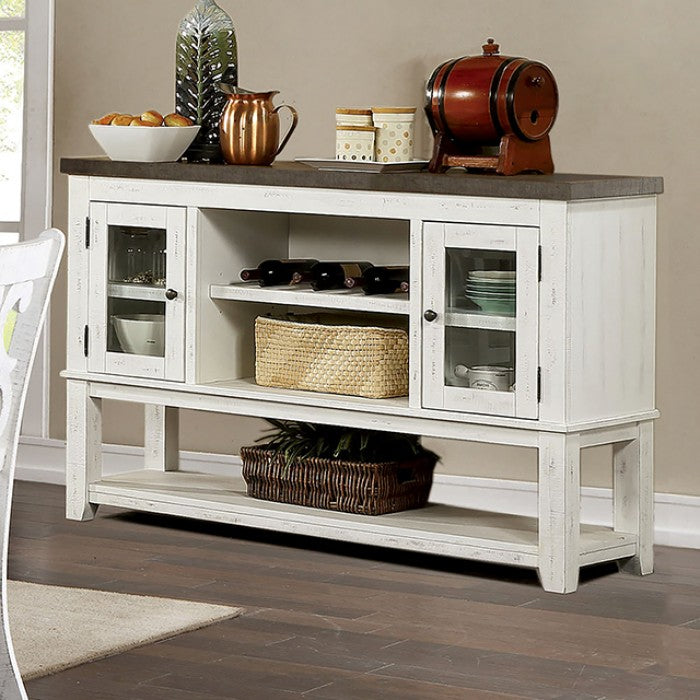AULETTA White/Gray Round Dining Set
