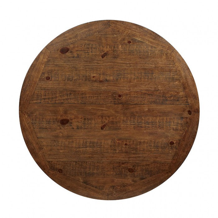 AULETTA White/Dark Oak Round Dining Set