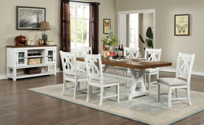 AULETTA White/Dark Oak Dining Set
