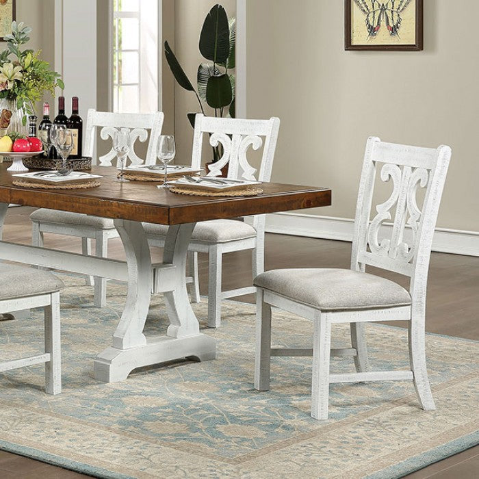 AULETTA White/Dark Oak Dining Set