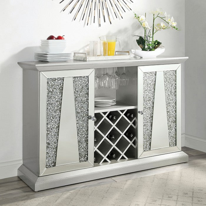 REGENSDORF Metallic Silver/Dark Gray Dining Room Set