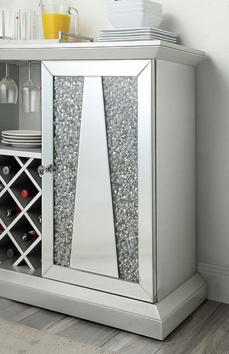 REGENSDORF Metallic Silver/Dark Gray Dining Room Set