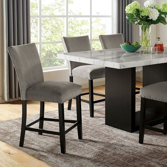 KIAN White/Black/Light Gray Counter Height Dining Room Set