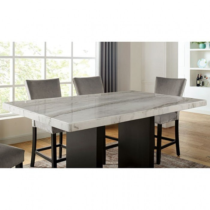 KIAN White/Black/Light Gray Counter Height Dining Room Set