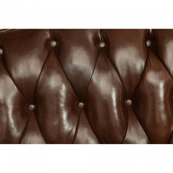 JERICHO Brown/Dark Oak Leatherette Wood Living Room Set