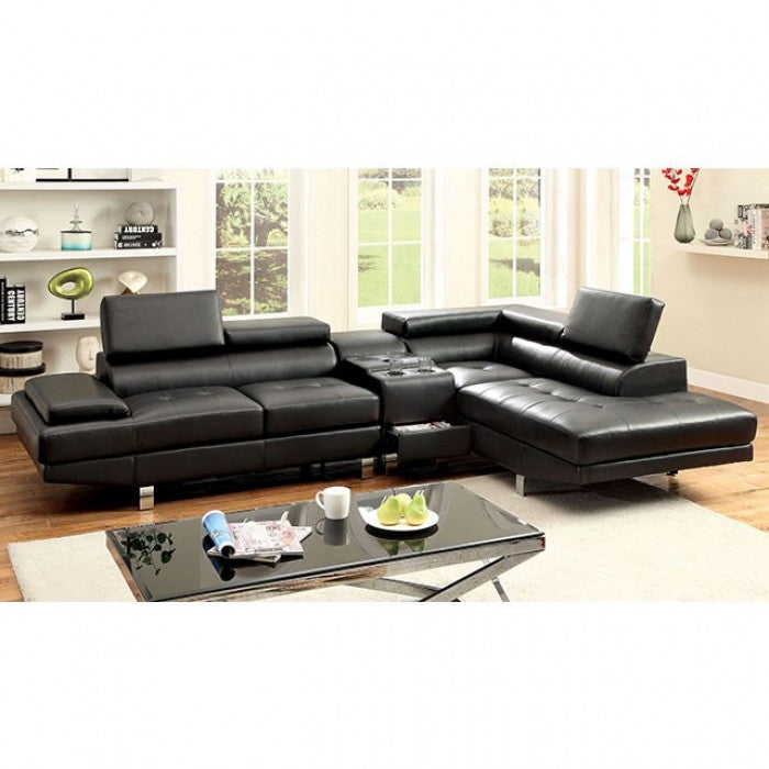 KEMINA Black Speaker Console Sectional