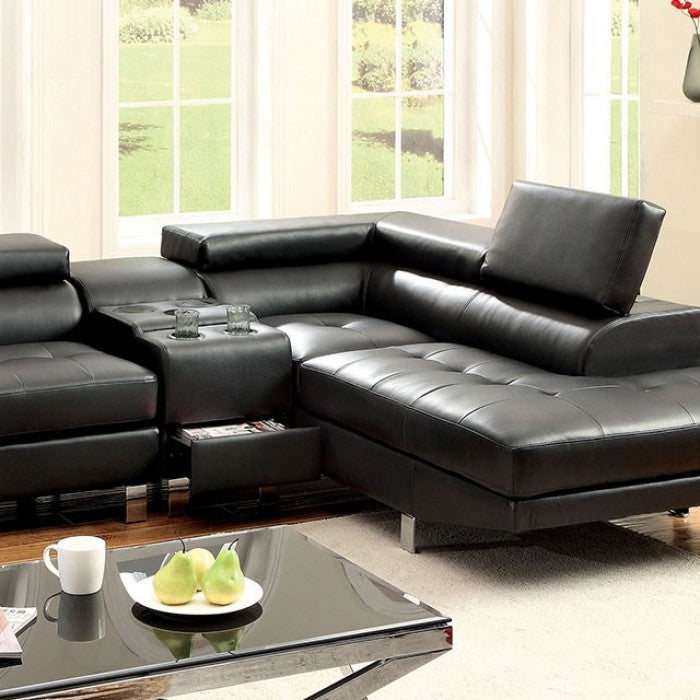 KEMINA Black Speaker Console Sectional