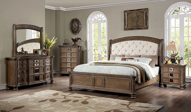 TIMANDRA Beige/Rustic Brown Natural Bedroom Set