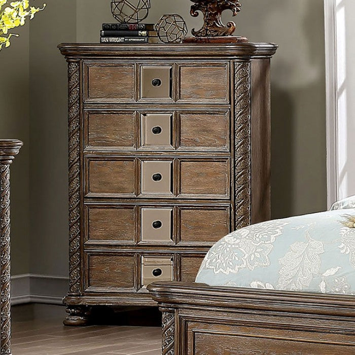 TIMANDRA Beige/Rustic Brown Natural Bedroom Set