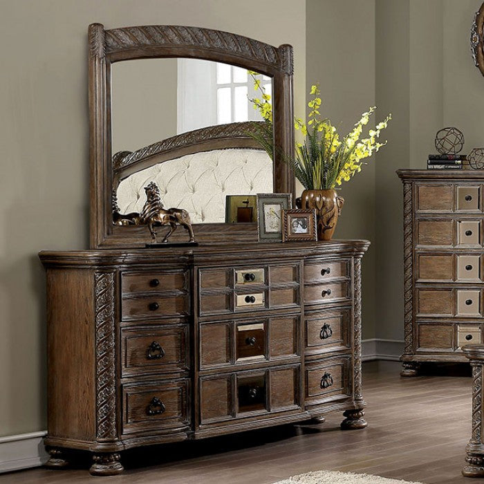 TIMANDRA Beige/Rustic Brown Natural Bedroom Set
