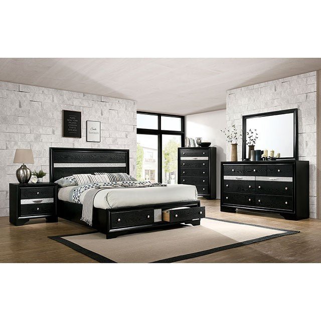 CHRISSY Black Bedroom Set